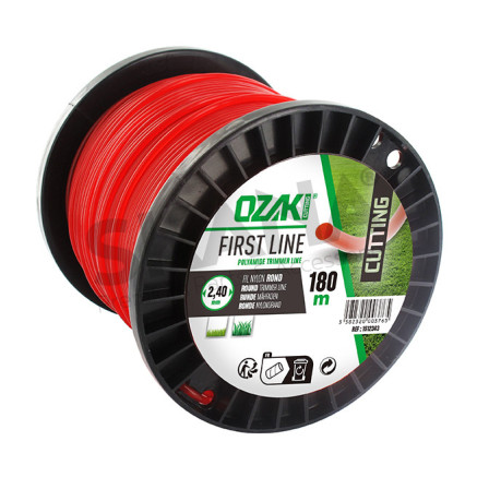 Hilo de nailon 2,40 mm bobina 180 m OZAKI Cutting™ First Line redondo